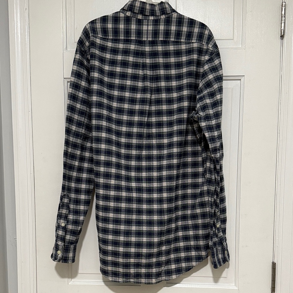 Polo by Ralph Lauren Blue Label Tartan Blue Green Custom Fit Mens Classic Shirt - Picture 5 of 5